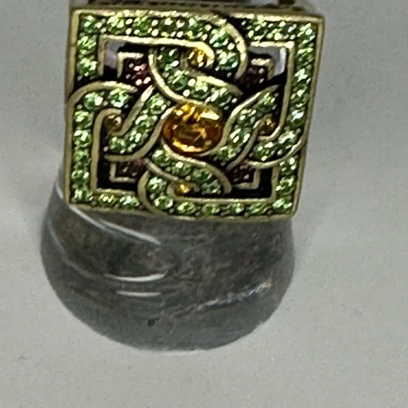 Vintage Ring Kathy Levine La Vintage Green Serendipity Costume Jewelry Size 8 - Picture 4 of 10